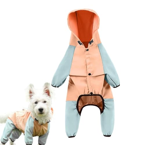 Samuliy Reflektierender Hunde-Regenmantel, wasserdicht, reflektierend, atmungsaktiv, Regenbekleidung für kleine Hunde, tragbare Hundekleidung für Bichon, Tasche von Samuliy