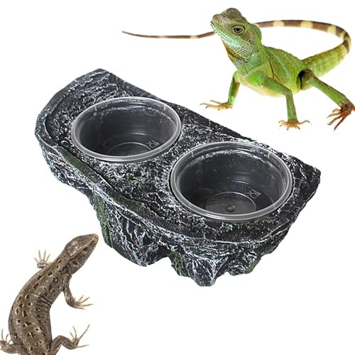 Samuliy Reptilien-Wassernapf | Abnehmbarer Reptilien-Futterspender mit Saugnäpfen – Terrarienschüsseln flexibel und für, Bartagame, Schildkröte, von Samuliy