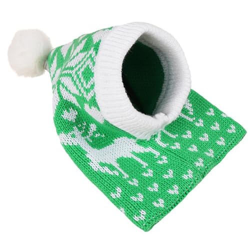 Weihnachtshundemützen – Snoods für Hunde Medium – Elastischer Weihnachtshund Winterelch und Liebeshut Hunde Wintermützen mit Fellball Schneeflocke Stricken Samuliy von Samuliy