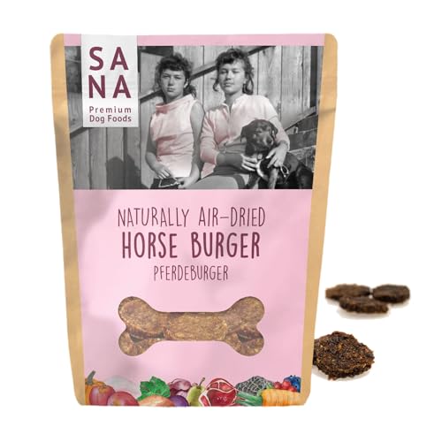 Sana Premium Dog Foods | Pferde Burger 100g | schonend luftgetrocknet | Hundeleckerli | gesunder Hundesnack | Getreidefrei | Ohne Zusätze, Farbstoffe oder Konservierungsstoffe von Sana Premium Dog Foods