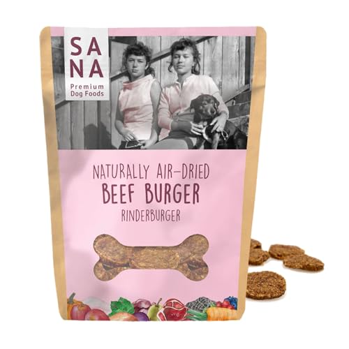 Sana Premium Dog Foods | Rinder Burger 100g | schonend luftgetrocknet | Hundeleckerli | gesunder Hundesnack | Getreidefrei | Ohne Zusätze, Farbstoffe oder Konservierungsstoffe von Sana Premium Dog Foods