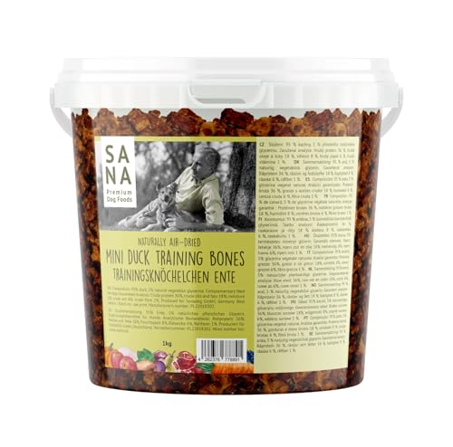 Sana Premium Dog Foods | Trainingsknöchelchen Ente 1kg | Zum Training oder als Snack | Leckerli für Hunde mit 95% Ente von Sana Premium Dog Foods