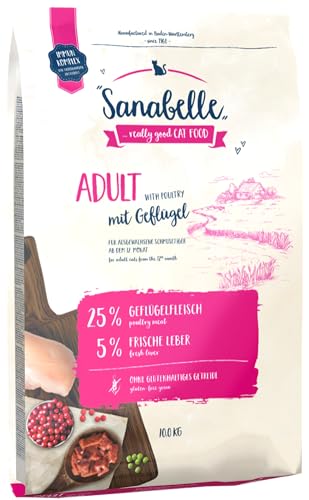 Sanabelle Adult mit Geflügel | Katzentrockenfutter für ausgewachsene Katzen (ab dem 12. Monat) | 4 x 2 kg von Sanabelle