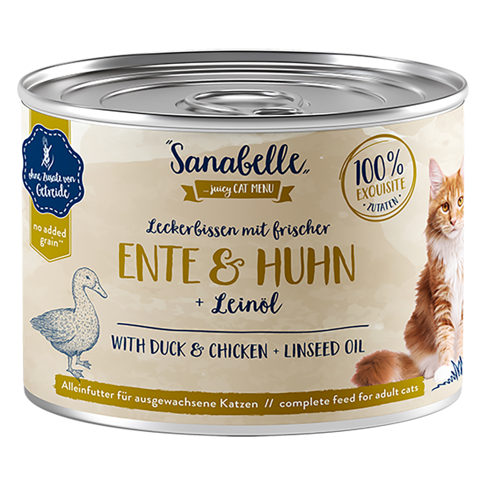 Sanabelle All Meat 6 x 195 g - Ente & Huhn von Sanabelle