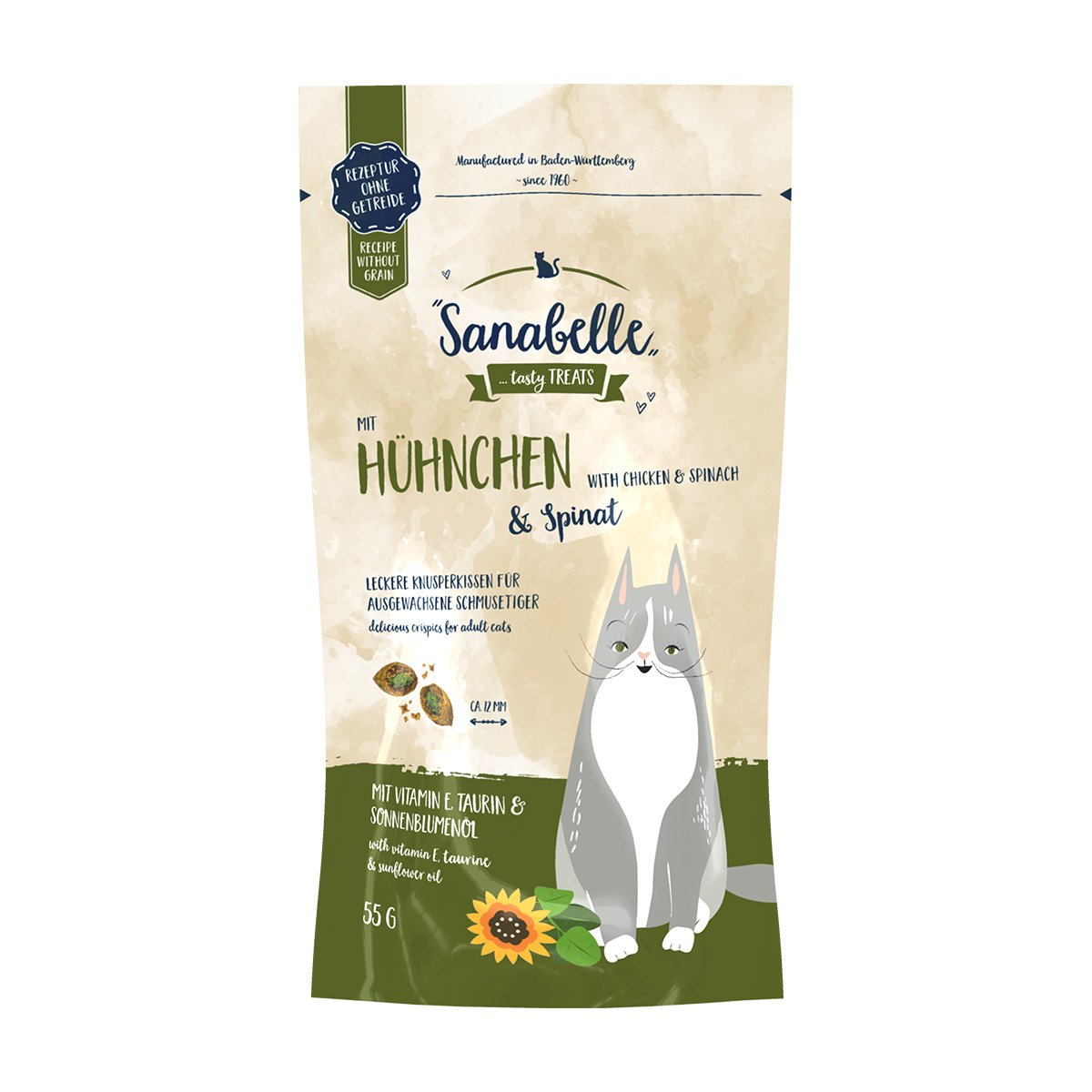 Sanabelle Knusperkissen Huhn & Spinat 5x55g von Sanabelle