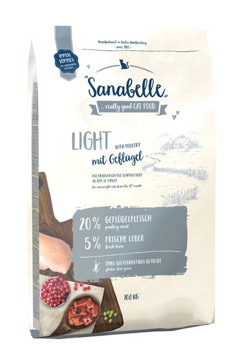 Sanabelle Light mit Geflügel Katzentrockenfutter Sparpaket 2 x 10 Kilogramm