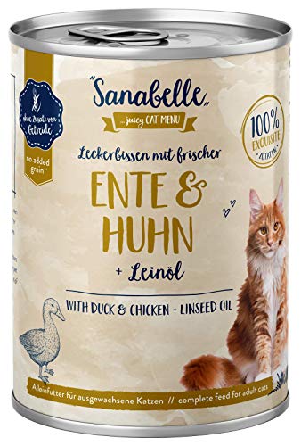 Sanabelle Nassfutter Leckerbissen mit Ente & Huhn | 6 x 400 g | 2.4 kg von Sanabelle