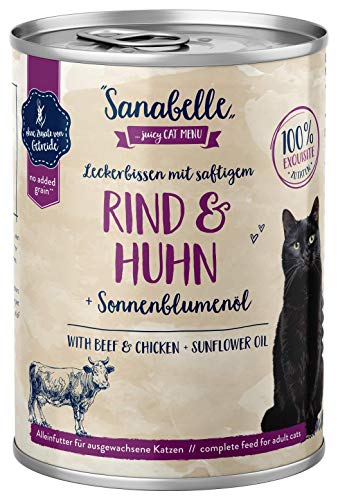 Sanabelle Nassfutter Leckerbissen mit Rind & Huhn | 6 x 400 g | 2.4 kg von Sanabelle