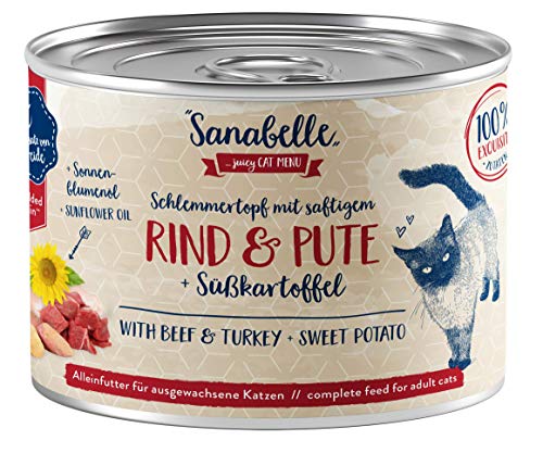 Sanabelle Nassfutter Schlemmertopf mit Rind & Pute | 6 x 180 g | 1.08 kg von Sanabelle