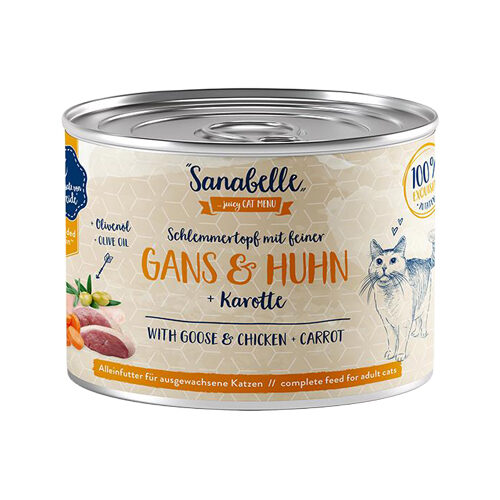 Sanabelle Schlemmertopf Adult mit Gans & Huhn - 6 x 180 g von Sanabelle