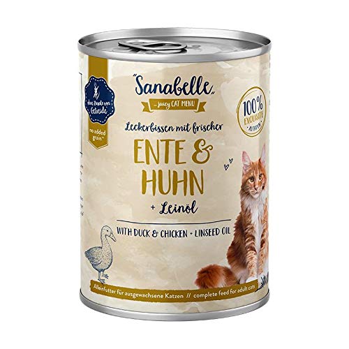 Sanabelle mit Ente & Huhn | 6 x 400g Katzenfutter nass von Sanabelle