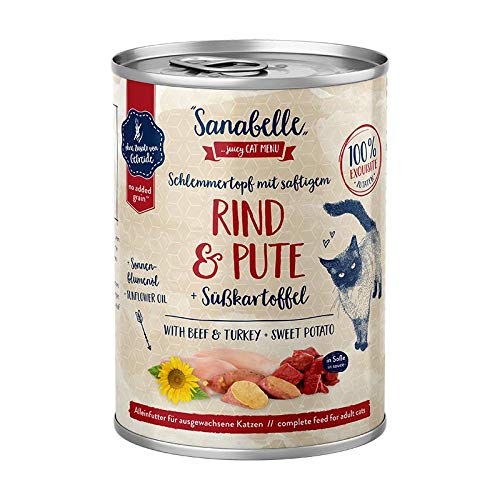 Sanabelle mit Rind & Pute | 6 x 380g Katzenfutter nass von Sanabelle