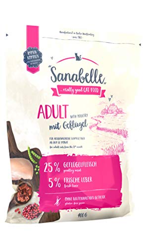 Spende - Sanabelle Adult mit Geflügel, Katzentrockenfutter für Ausgewachsene Katzen (ab dem 12. Monat), 6 x 400 g von Sanabelle