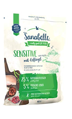 Spende - Sanabelle Sensitive mit Geflügel, Katzentrockenfutter für Ernährungssensible Katzen, 6 x 400 g von Sanabelle