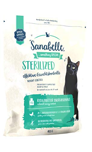 Spende - Sanabelle Sterilized, Katzentrockenfutter mit vermindertem Energiegehalt für übergewichtige & kastrierte Katzen, 6 x 400 g von Sanabelle