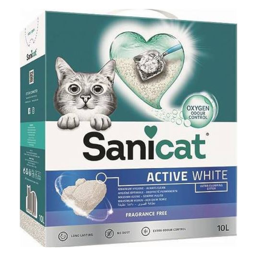 2 x 10 l Sanicat Katzenstreu zum Sonderpreis! - Active White von Sanicat