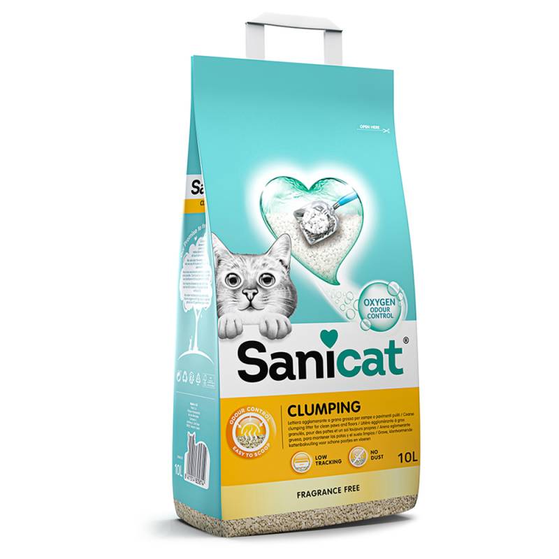 2 x 10 l Sanicat Katzenstreu zum Sonderpreis! - Klumpende Parfümfrei von Sanicat