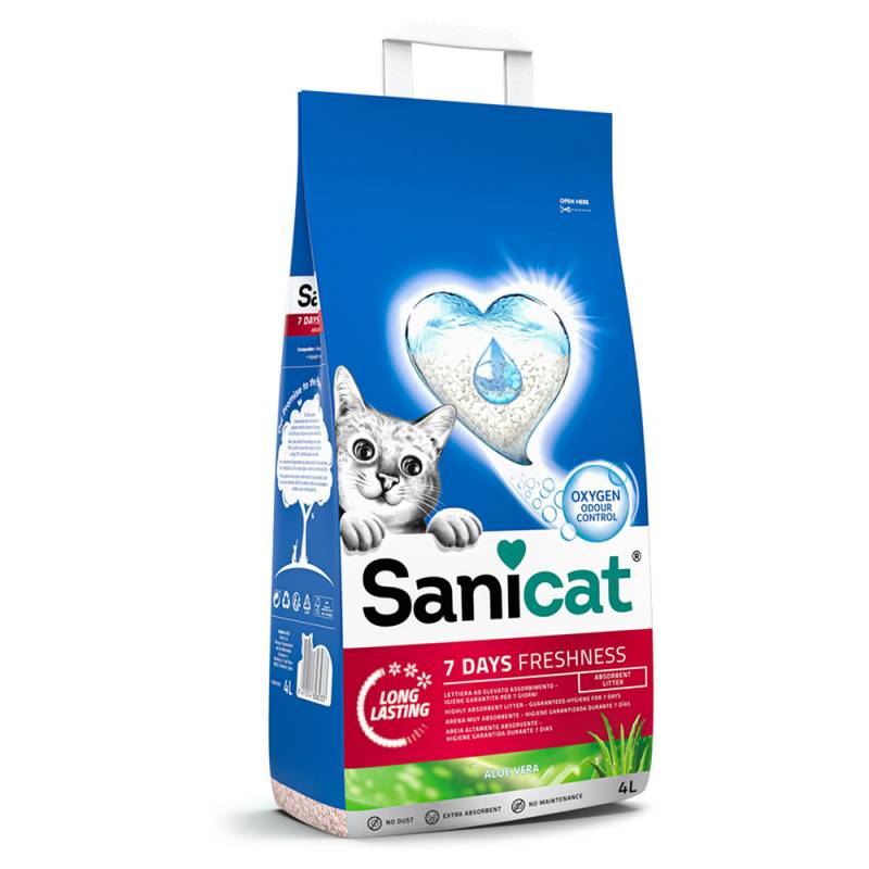 2 x Sanicat Katzenstreu zum Sonderpreis! - 7 Days Aloe Vera 2 x 4 l von Sanicat