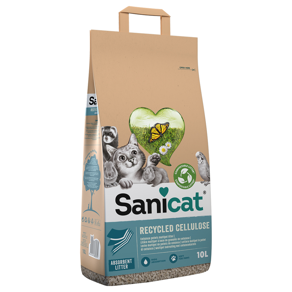 2 x Sanicat Katzenstreu zum Sonderpreis! - Cellulose 2 x 10 l von Sanicat