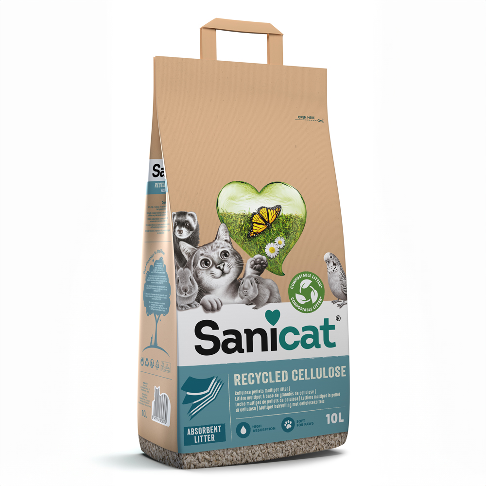 2 x Sanicat Katzenstreu zum Sonderpreis! - Cellulose 2 x 10 l von Sanicat