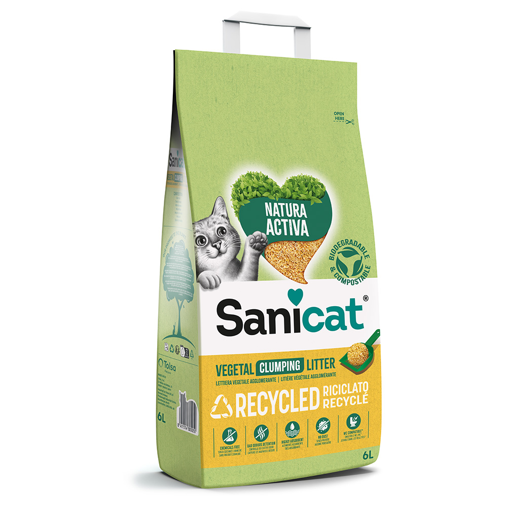 2 x Sanicat Katzenstreu zum Sonderpreis! - Natura Activa Corn Cob 2 x 6 l von Sanicat