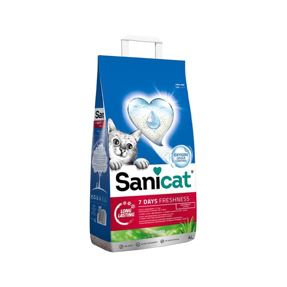 Sanicat 7 Days Aloe vera Katzenstreu - 4 l - 2 Stücke von Sanicat