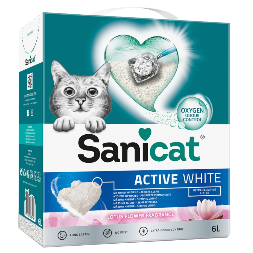 Sanicat Active White Lotus-Blüte Katzenstreu - Sparpaket: 2 x 6 l von Sanicat