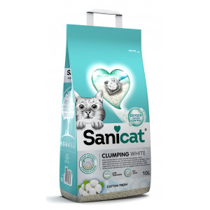 Sanicat Clumping White Cotton Fresh Katzenstreu 10 Liter von Sanicat