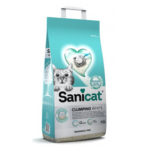 Sanicat Clumping White Katzenstreu geruchlos 10L 10 Liter von Sanicat