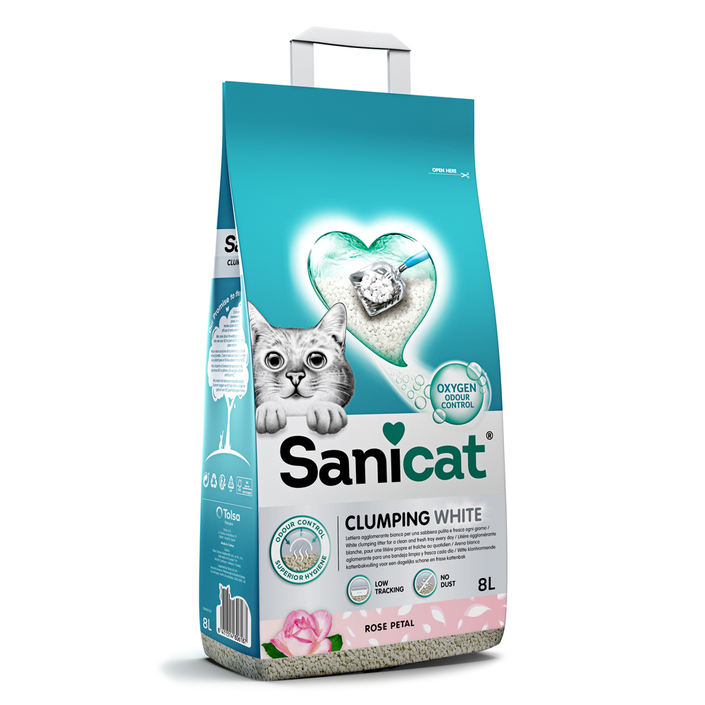 Sanicat Clumping White Rose - Sparpaket: 2 x 8 l von Sanicat