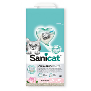 Sanicat Clumping White Rose Petal Katzenstreu 2 x 8 Liter von Sanicat