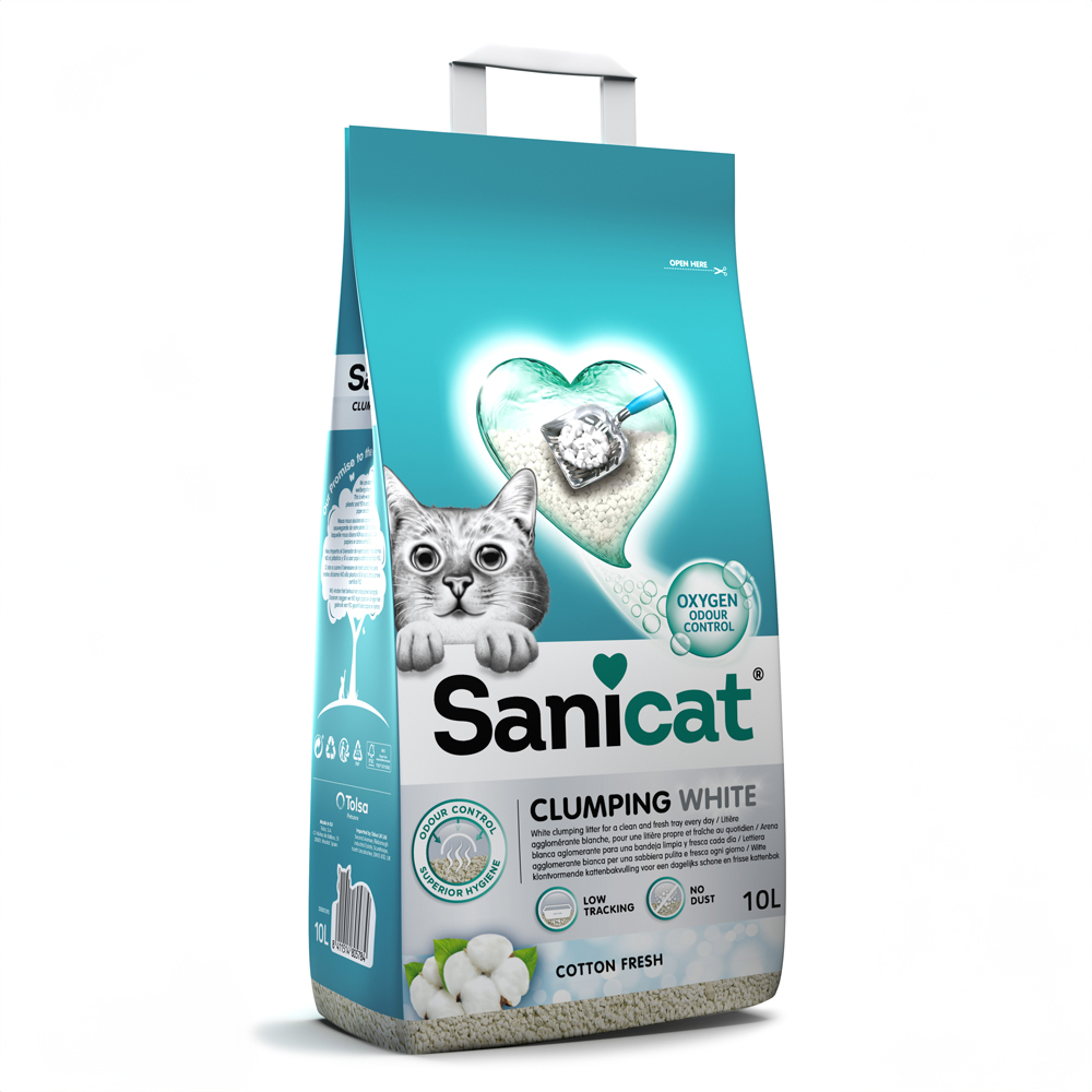 Sanicat Klumpende Katzenstreu mit frischem Baumwollduft - 10 l von Sanicat