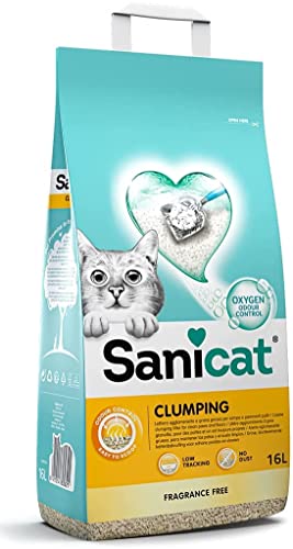 Sanicat Katzensand, Katze, Haustiere, Katzenbesitzer, Katzentoilette, 14 kg, Unparfümiert, Lehm von Sanicat