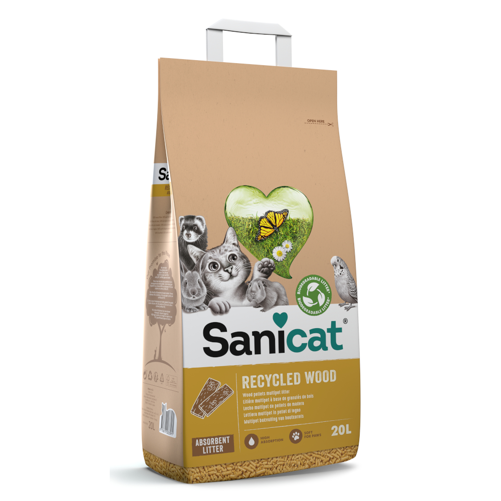Sanicat Recycled Wood Katzenstreu - Sparpaket: 2 x 20 l Sanicat Recycled Wood Katzenstreu - Sparpaket: 2 x 20 l von Sanicat