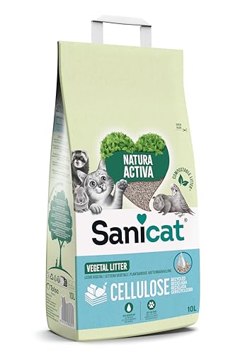 Sanicat – Absorbierende Multipet-Streu aus recycelter Zellulose | Ausgezeichnete Absorption und Geruchsbindung | Umweltfreundliches und biologisch abbaubares Produkt | Packungsgröße 10 l von Sanicat