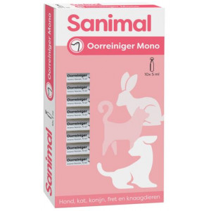 Sanimal Ohrreiniger Mono Hund, Katze, Kaninchen 2 Packungen von Sanimal