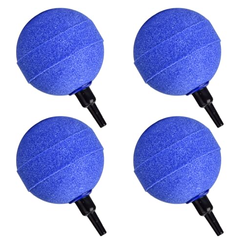 4 Stück Luftstein Bar Bubble Diffusor Set 5,1 cm Kugelform Fisch Tank Luftblase Luftstein Bar Hydrokultur Sauerstoff Diffusor für Aquarium Fisch Tank Teich von Sankoly