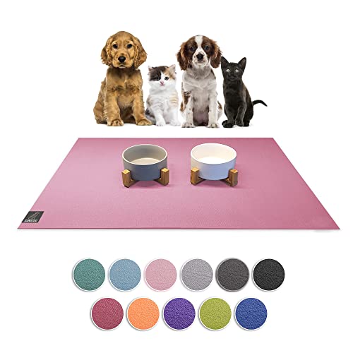 SanoZoo® Napfunterlage - Öko-TEX - Made in Germany - rutschfeste Futtermatte für Hunde & Katzen 80x80cm Rosa von SanoZoo