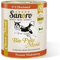 Sanoro Menü Classic von der Bio-Pute mit 55 % Fleischanteil 6x800g von Sanoro