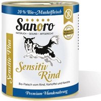 Sanoro Sensitiv PLUS Bio-Rind mit Bio-Kartoffel und Bio-Karotte 6x800g von Sanoro