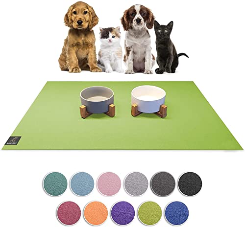 SanoZoo® Napfunterlage - Öko-TEX - Made in Germany - rutschfeste Futtermatte für Hund & Katze 60 x 60 cm Grün, wasserfest von Sanosoft