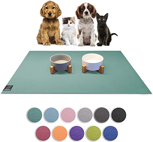 SanoZoo® Napfunterlage - Öko-TEX - Made in Germany - rutschfeste Futtermatte für Hund & Katze 60 x 60 cm Petrol, wasserfest von Sanosoft