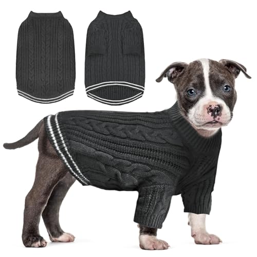 Sanqitara Warmer Hundepullover, hochelastisch, weiches Gefühl für kleine und mittelgroße Hunde, kurze Ärmel, dicker Strick, Grau, Größe XS von Sanqitara