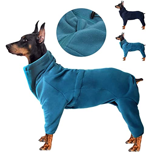 Hunde Wintermantel, Hundemantel Winter, Hundejacken Große Hunde Weste Warm Winddicht Hundejacke Fleece Haustier Bekleidung Winterjacken mit Leine Loch mit Reißverschluss (S,Blau) von Sanswin