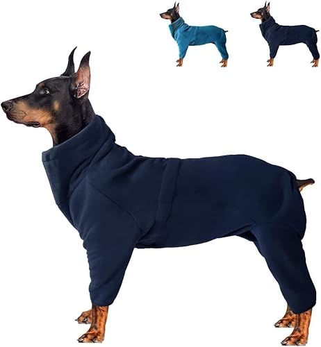 Sanswin Wintermantel Hund, Hundejacke Winterweste Hundemantel Winter Warme Jacke Weste für kleine Mittelgroße Hunde, Kuschelige Hundepullover Haltbarer mit Reißverschluss (3XL,Schwarz Blau) von Sanswin