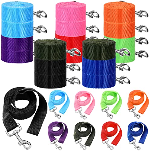 27 Stück Nylon-Hundeleine, 1,8 m lang, 2,5 cm breit, Hundetrainingsleine für kleine und mittelgroße Hunde, zum Spielen, Camping oder Hinterhof, 9 Farben von Sanwuta