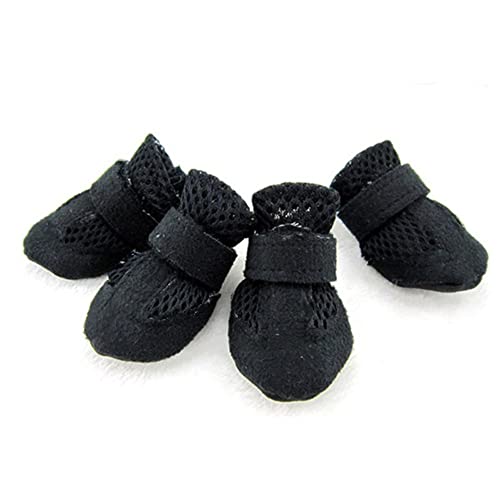 Hundeschuhe Mesh atmungsaktive Komfortschuhe mit weicher Sohle für Hunde, Bichon Teddy Haustierschuhe Hundestiefel wasserdicht rutschfest (L, Packung mit 8) von Sarekung