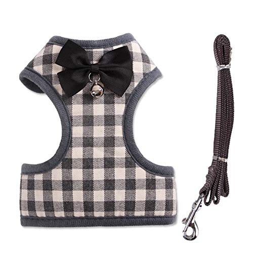 Kleines Hunde Geschirr und Leinen-Set, Haustier Katzenweste Geschirr mit Bowknot Mesh für kleine Welpen von Sarekung