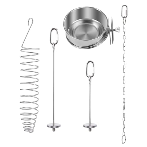 Sarini 5 Stück Papageien-Futterspieß aus Edelstahl,Papageienkorb,Vogelfuttersuche für Papageien,Wellensittiche,Sittiche,Nymphensittiche von Sarini