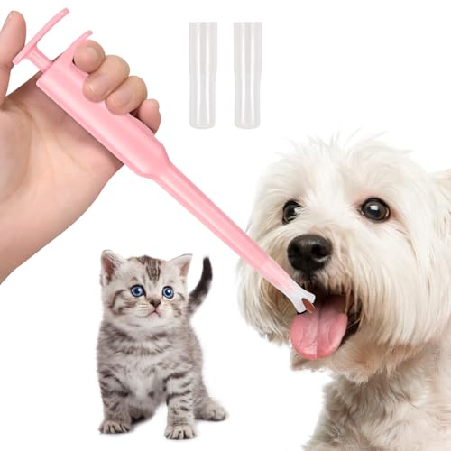 Sarini Pet Pill Dispenser-Pet Piller Gun Oral Tablet Capsule, Pet Pill Plunger Popper with Pusher Pet Pill Feeder for Dogs Cats and Small Animals (Pink) von Sarini